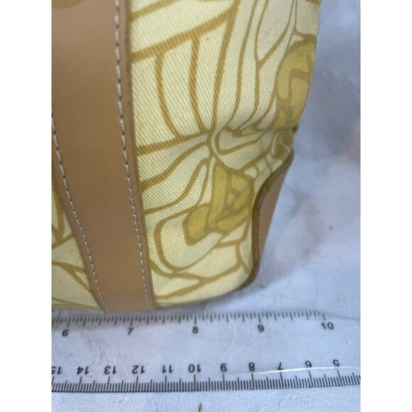 Fossil Vintage Yellow Textile Rose Purse with Fossil Key - Picture 5 of 8